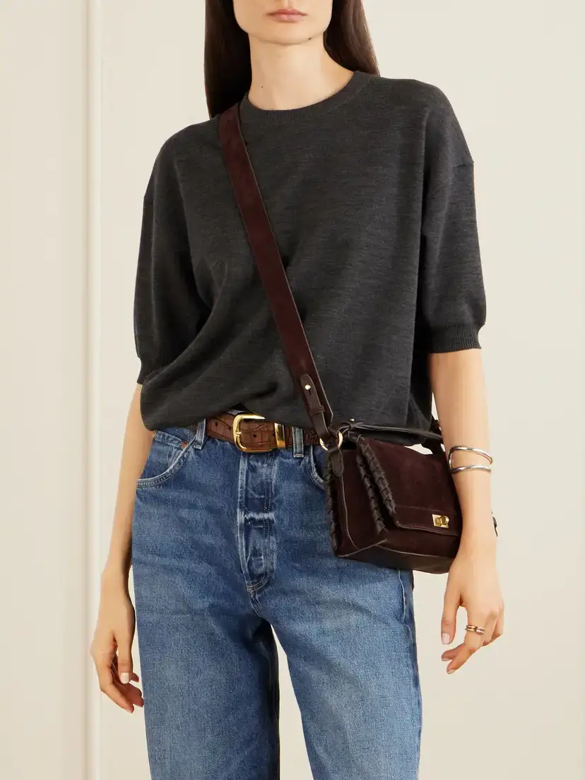 Anya Hindmarch Mortimer Suede Leather Bag | Thumbnail 2 Anya Hindmarch Mortimer Suede Leather Bag | Thumbnail 2