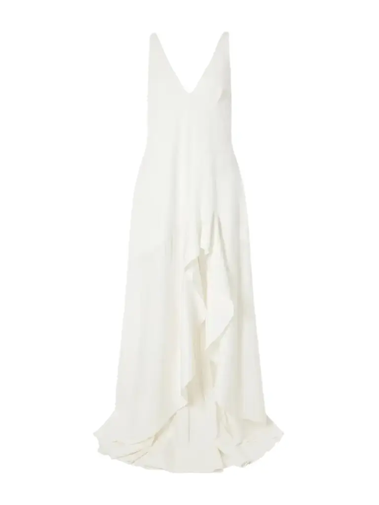 Stella McCartney Asymmetric Ruffled Crepe Maxi Dress | Image 1 Stella McCartney Asymmetric Ruffled Crepe Maxi Dress | Image 1