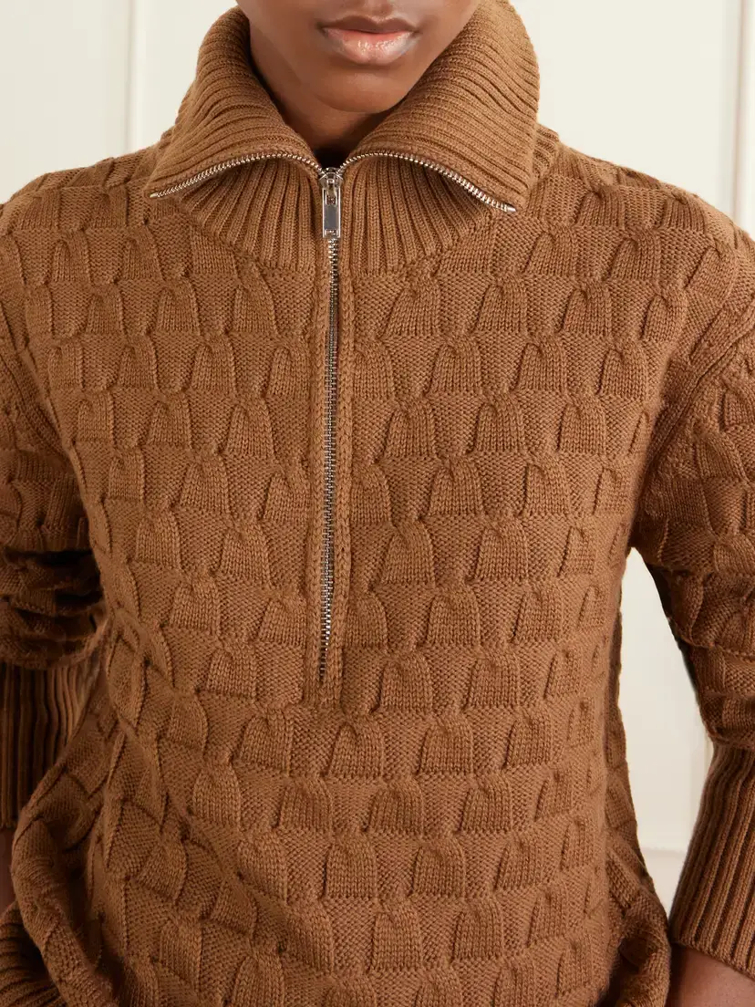 Wales Bonner Acoustic Knitted Wool Half-zip Turtleneck Sweater | Thumbnail 4