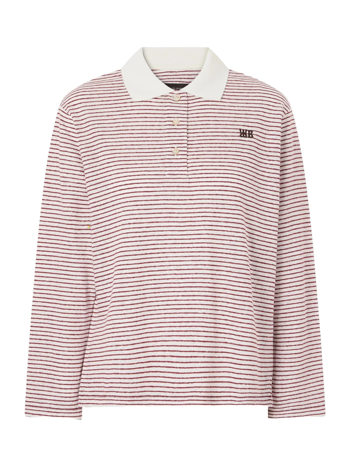 Trust Logo-embroidered Striped Cotton And Linen-blend Polo T-shirt Trust Logo-embroidered Striped Cotton And Linen-blend Polo T-shirt
