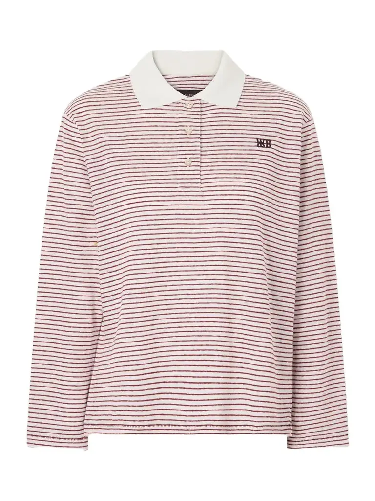 Trust Logo-embroidered Striped Cotton And Linen-blend Polo T-shirt Trust Logo-embroidered Striped Cotton And Linen-blend Polo T-shirt