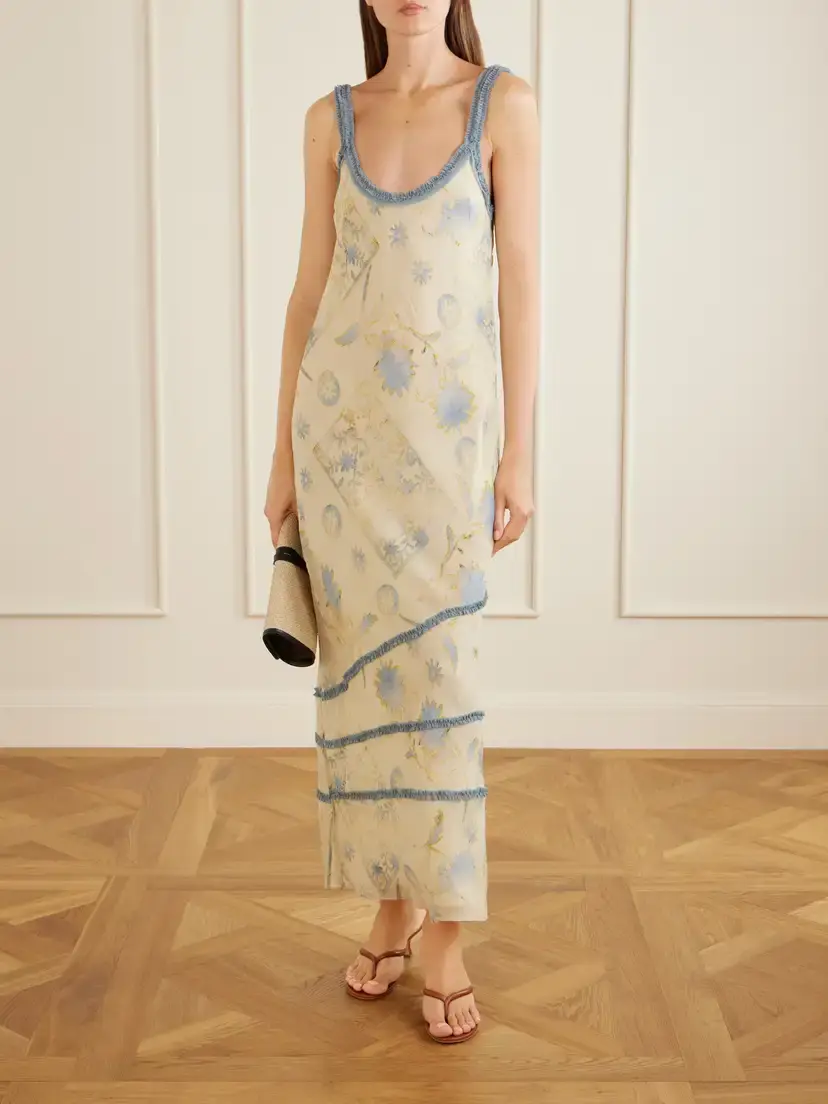 SIR. Cecile Ruffled Printed Chiffon Maxi Dress | Thumbnail 2 SIR. Cecile Ruffled Printed Chiffon Maxi Dress | Thumbnail 2
