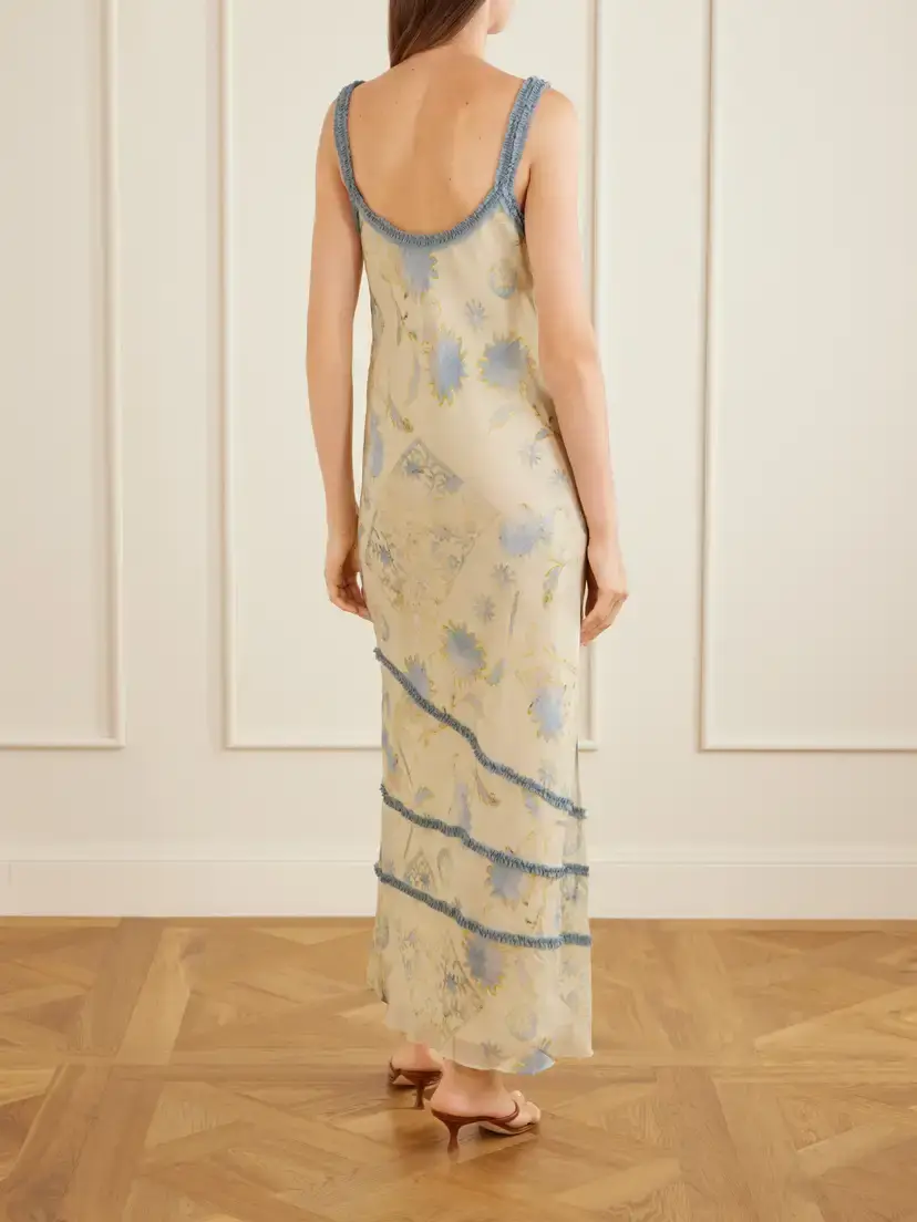 SIR. Cecile Ruffled Printed Chiffon Maxi Dress | Thumbnail 3 SIR. Cecile Ruffled Printed Chiffon Maxi Dress | Thumbnail 3