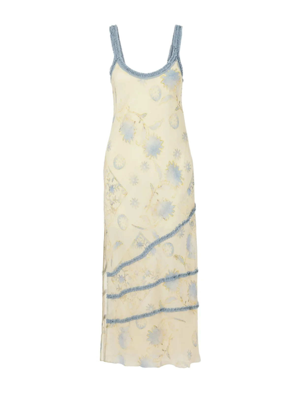 Cecile Ruffled Printed Chiffon Maxi Dress