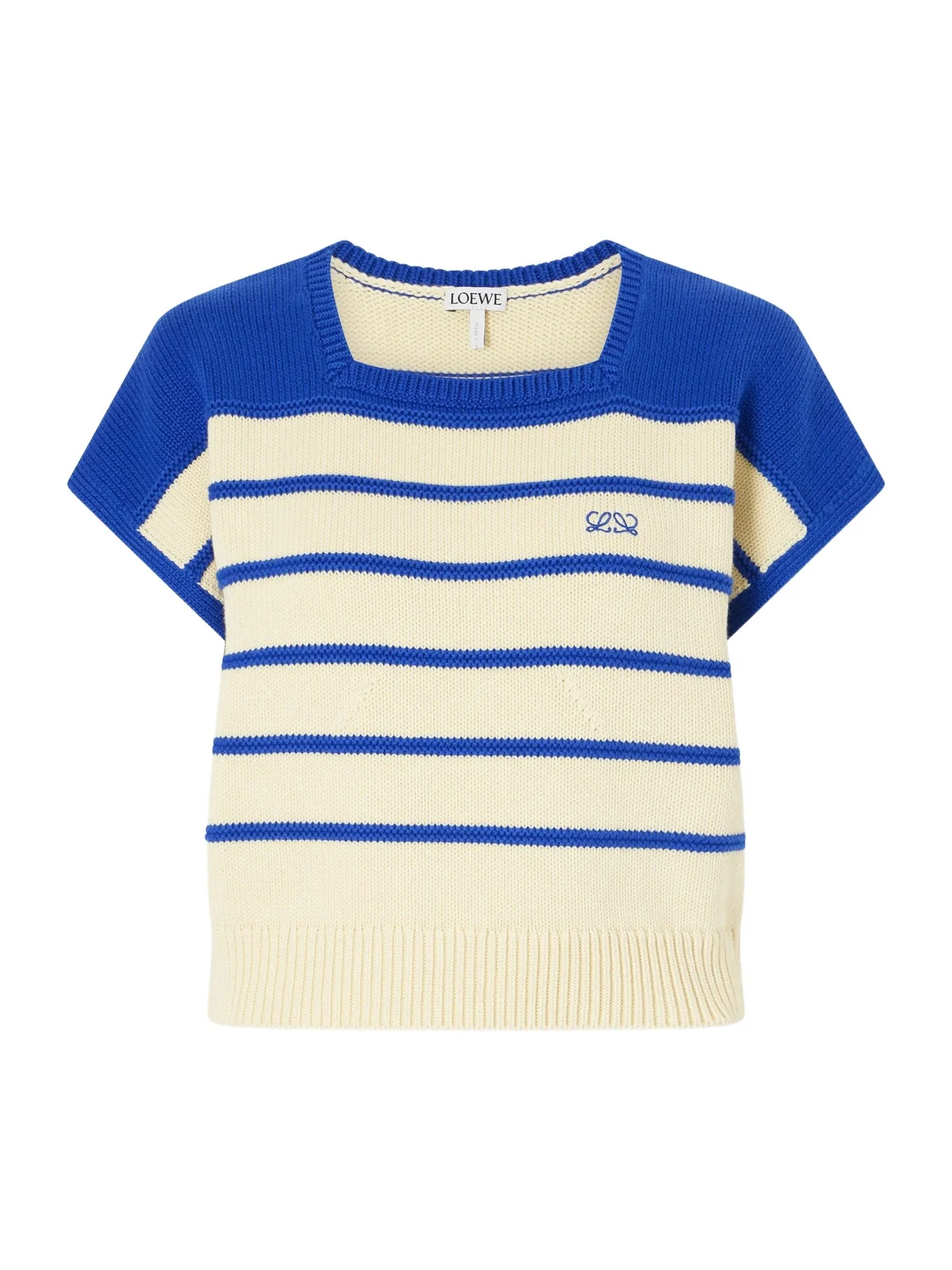 Anagram-embroidered Striped Cotton And Wool-blend Sweater - Yellow Anagram-embroidered Striped Cotton And Wool-blend Sweater - Yellow