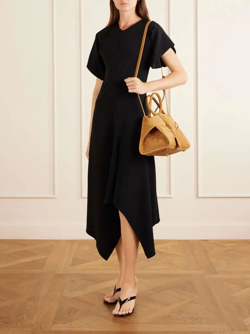 Ferragamo Hug Small Embellished Leather-trimmed Suede Tote | Thumbnail 3