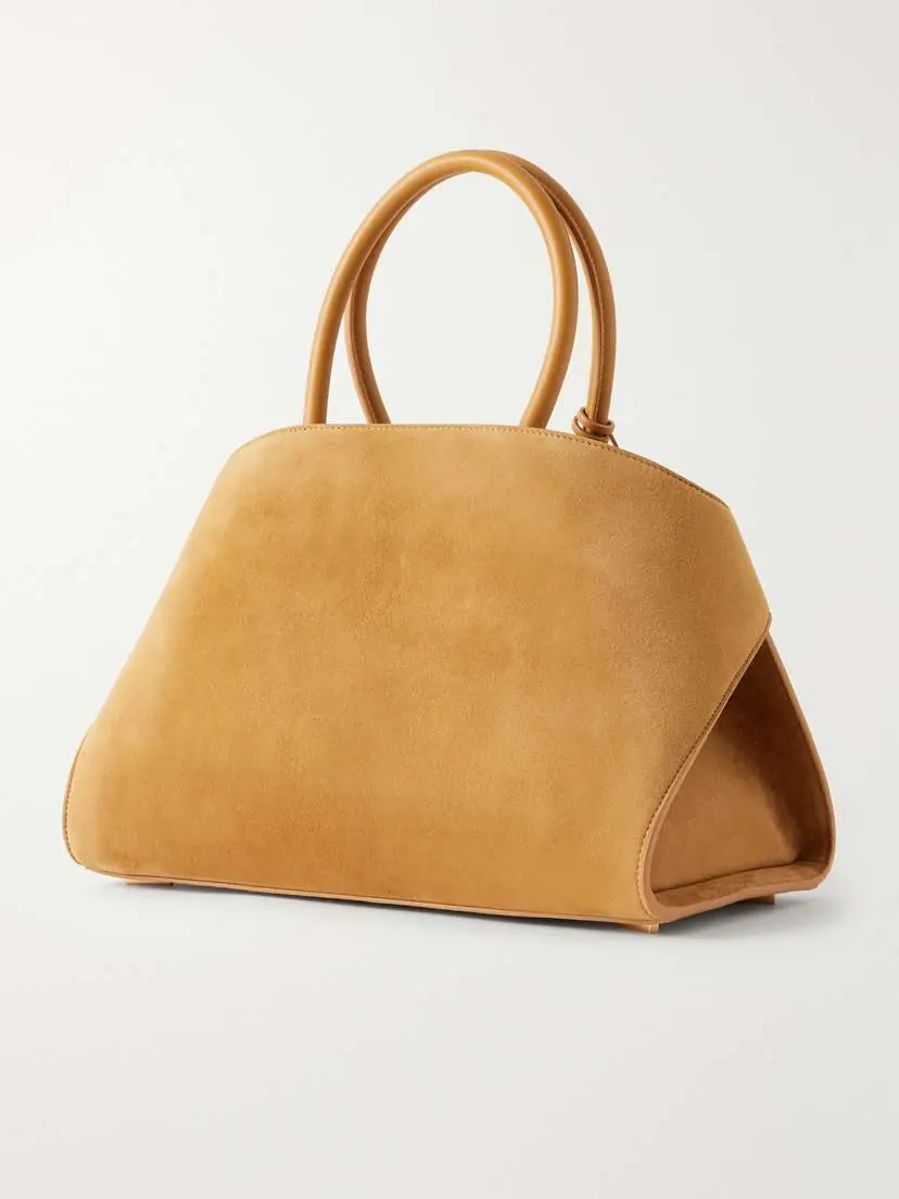 Ferragamo Hug Small Embellished Leather-trimmed Suede Tote | Thumbnail 4