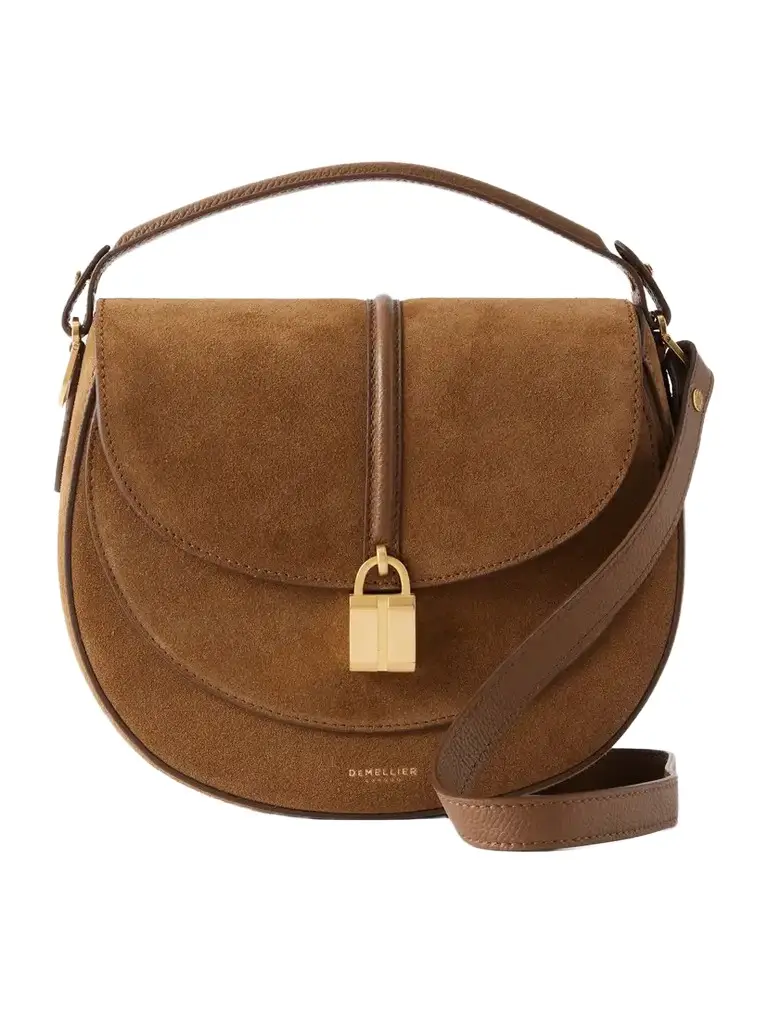 DeMellier The Sienna Saddle Leather-trimmed Suede Shoulder Bag | Image 1 DeMellier The Sienna Saddle Leather-trimmed Suede Shoulder Bag | Image 1