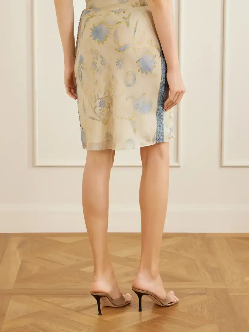 SIR. Cecile Ruffled Printed Chiffon Midi Skirt | Thumbnail 4