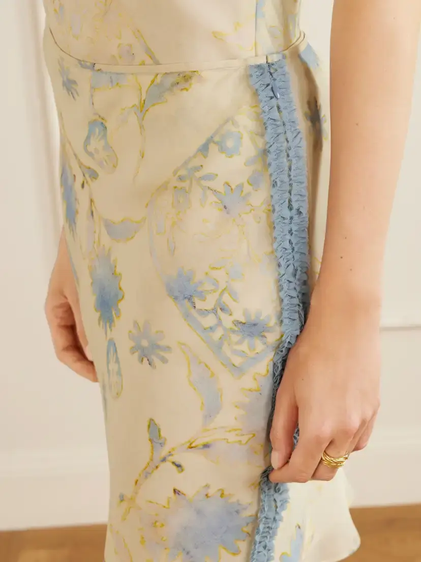SIR. Cecile Ruffled Printed Chiffon Midi Skirt | Thumbnail 5