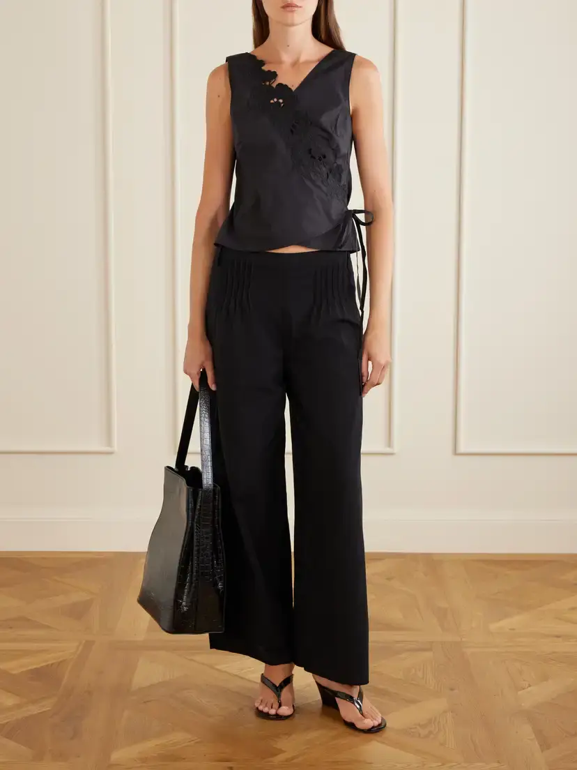 SIR. Klara Broderie Anglaise Cotton Wrap Top | Thumbnail 2 SIR. Klara Broderie Anglaise Cotton Wrap Top | Thumbnail 2