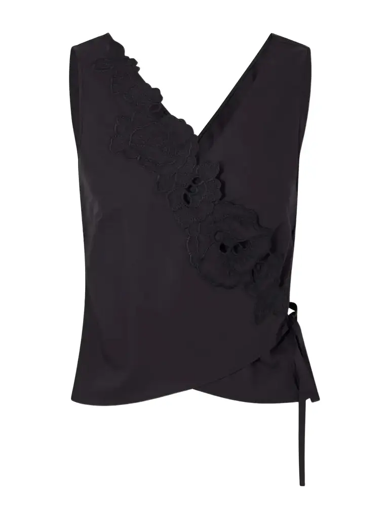 SIR. Klara Broderie Anglaise Cotton Wrap Top | Image 1 SIR. Klara Broderie Anglaise Cotton Wrap Top | Image 1