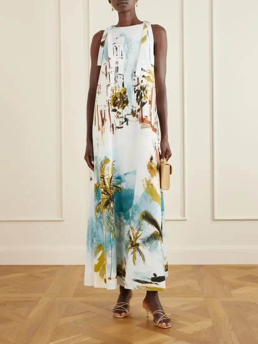 Oscar de la Renta Printed Cotton-blend Poplin Maxi Dress | Thumbnail 2 Oscar de la Renta Printed Cotton-blend Poplin Maxi Dress | Thumbnail 2