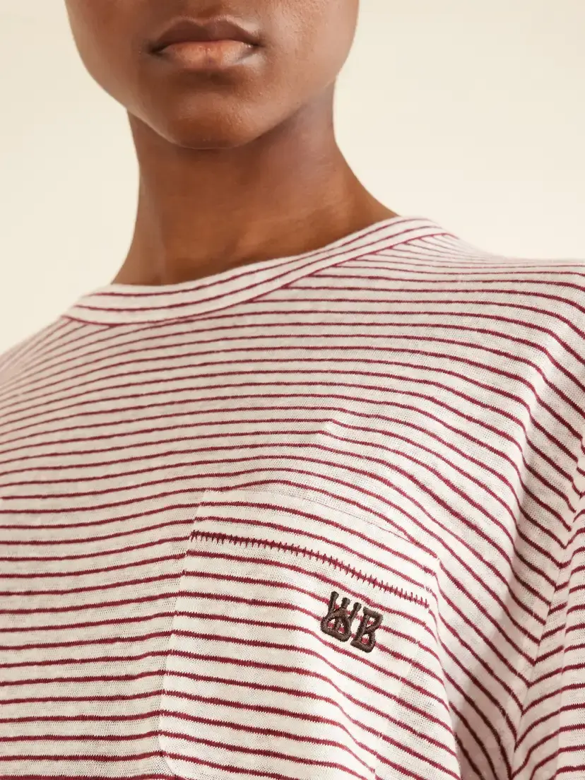 Wales Bonner Hour Embroidered Striped Linen And Cotton-blend T-shirt | Thumbnail 4