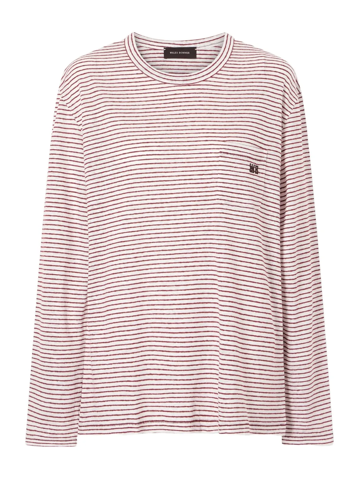 Hour Embroidered Striped Linen And Cotton-blend T-shirt - Pink Hour Embroidered Striped Linen And Cotton-blend T-shirt - Pink
