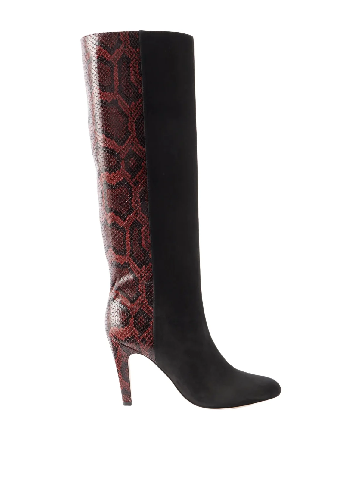 Nylu 95 Snake-effect Leather And Suede Boots - Black Nylu 95 Snake-effect Leather And Suede Boots - Black