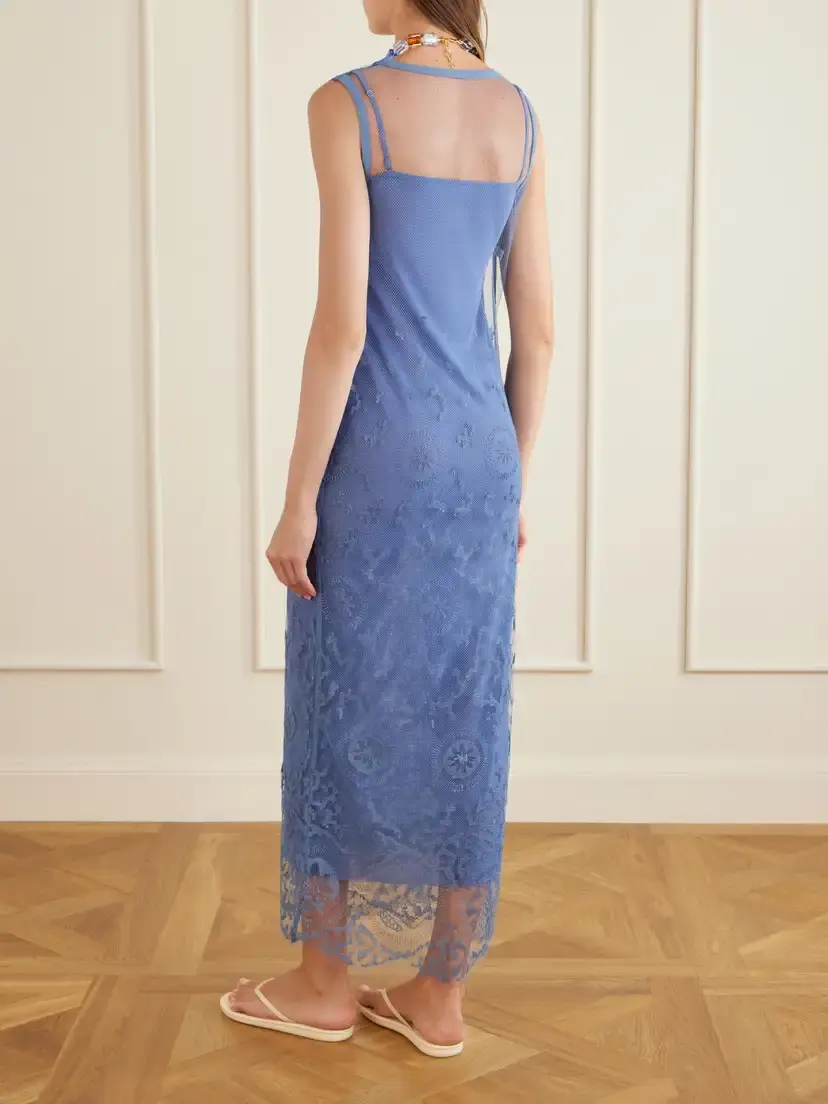 SIR. Leif Embroidered Tulle Midi Dress | Thumbnail 3 SIR. Leif Embroidered Tulle Midi Dress | Thumbnail 3