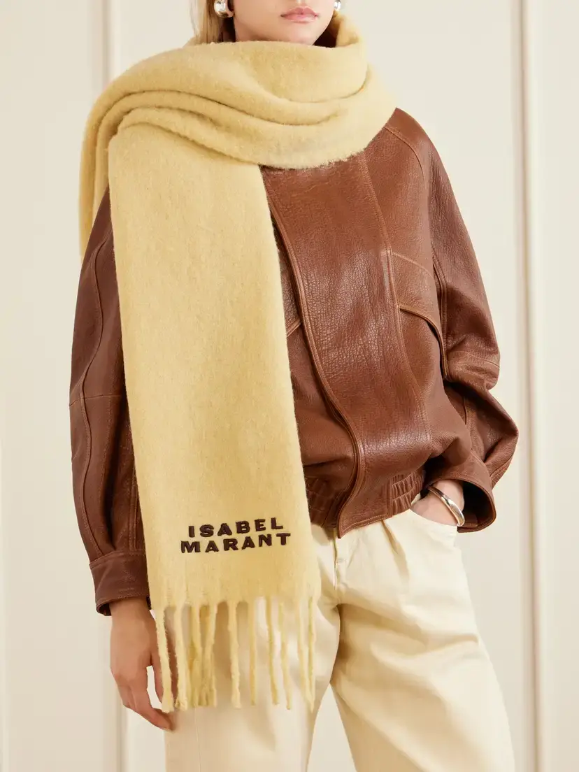 Isabel Marant Firny Fringed Embroidered Alpaca-blend Scarf | Thumbnail 2