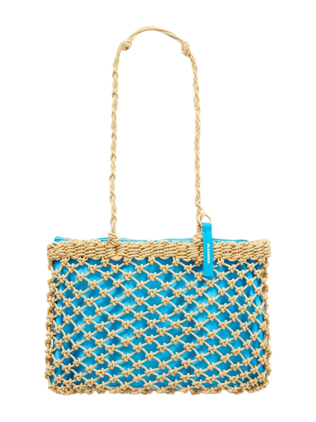 Jil Sander Tangle Net Satin And Cotton Cord Shoulder Bag