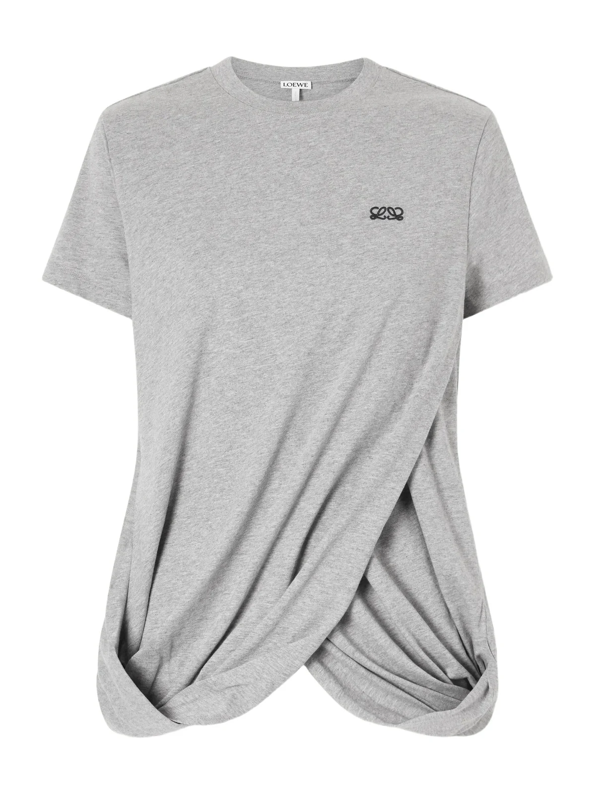 Logo-embroidered Draped Cotton-jersey T-shirt Logo-embroidered Draped Cotton-jersey T-shirt