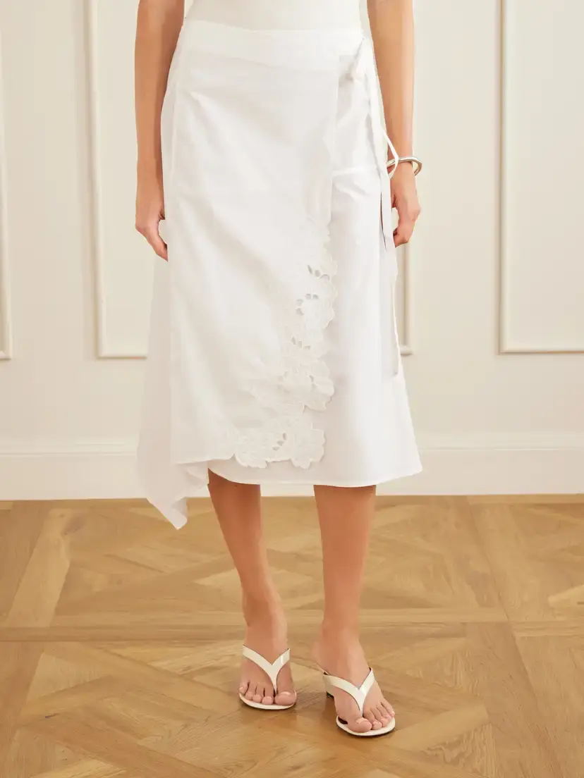 SIR. Klara Broderie Anglaise Cotton Midi Skirt | Thumbnail 3 SIR. Klara Broderie Anglaise Cotton Midi Skirt | Thumbnail 3