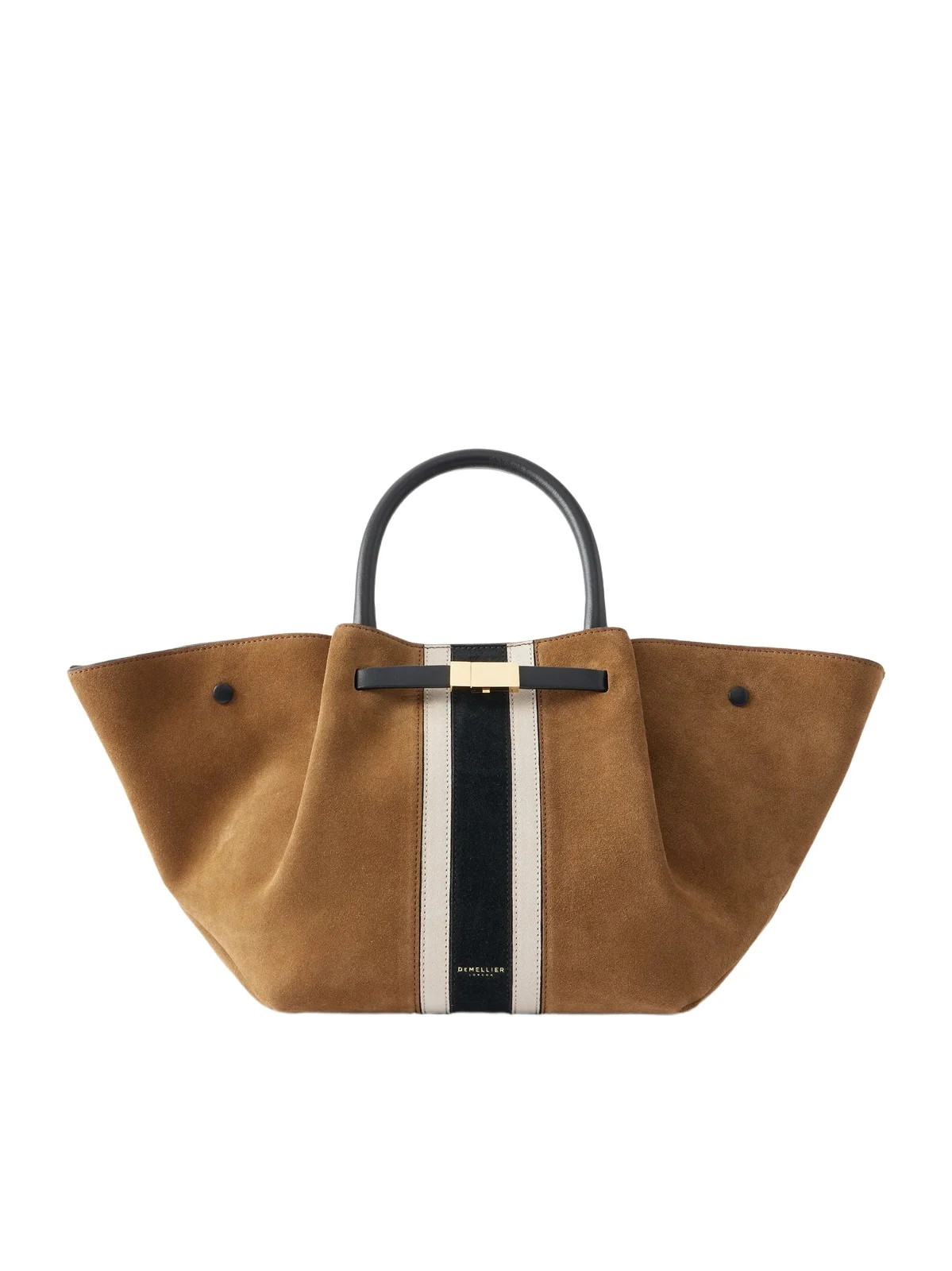 The New York Midi Leather-trimmed Suede Tote