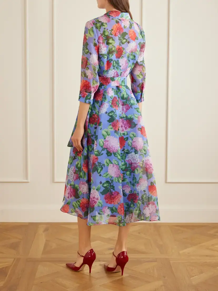 Carolina Herrera Belted Floral-print Silk-organza Midi Dress | Thumbnail 3 Carolina Herrera Belted Floral-print Silk-organza Midi Dress | Thumbnail 3