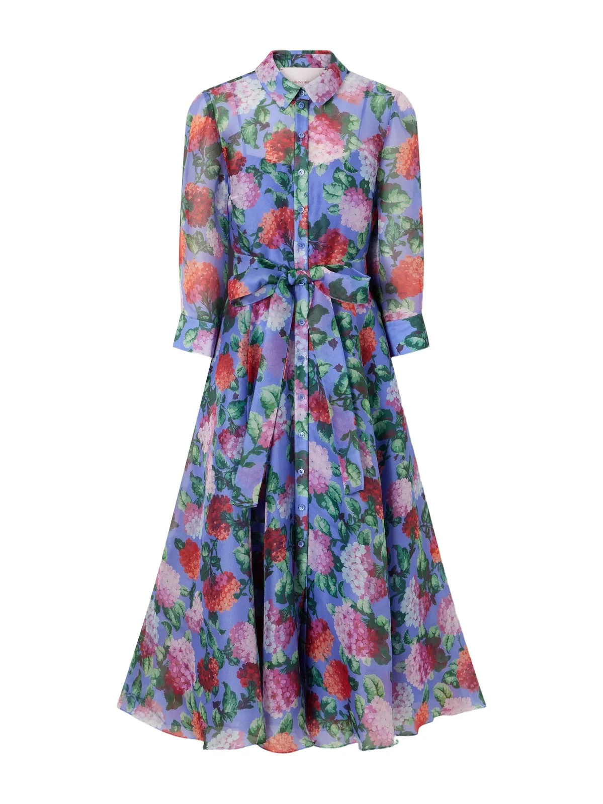 Belted Floral-print Silk-organza Midi Dress Belted Floral-print Silk-organza Midi Dress