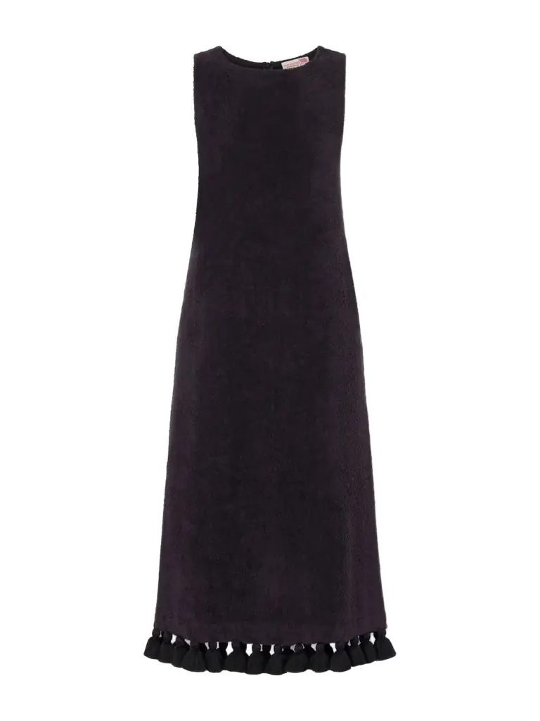 Cap d’Antibes Aurelia Tasseled Cotton-terry Midi Dress