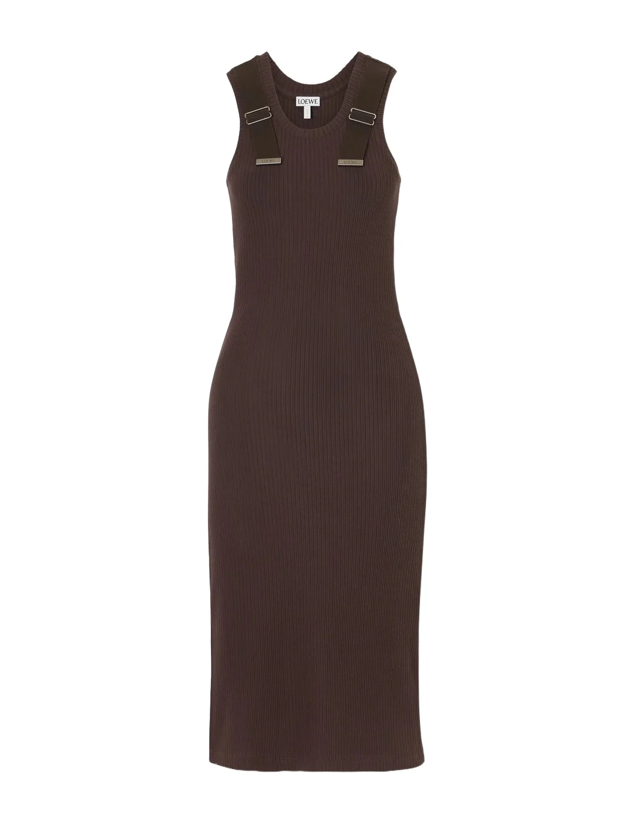 Embellished Ribbed Stretch-cotton Midi Dress