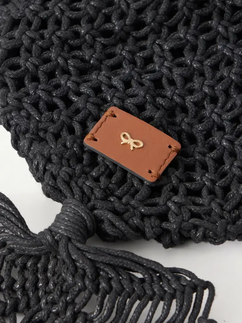 Anya Hindmarch Macrame Leather-trimmed Cotton Clutch | Thumbnail 5 Anya Hindmarch Macrame Leather-trimmed Cotton Clutch | Thumbnail 5