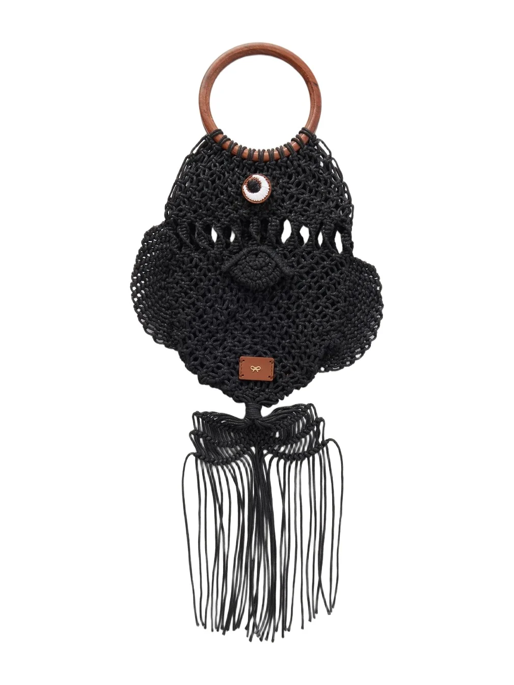 Macramé Leather-trimmed Cotton Clutch Macramé Leather-trimmed Cotton Clutch