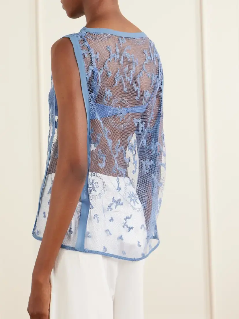 SIR. Leif Embroidered Tulle Top | Thumbnail 3