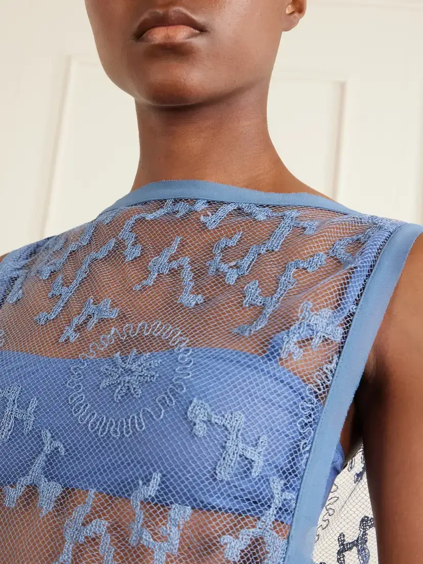 SIR. Leif Embroidered Tulle Top | Thumbnail 4