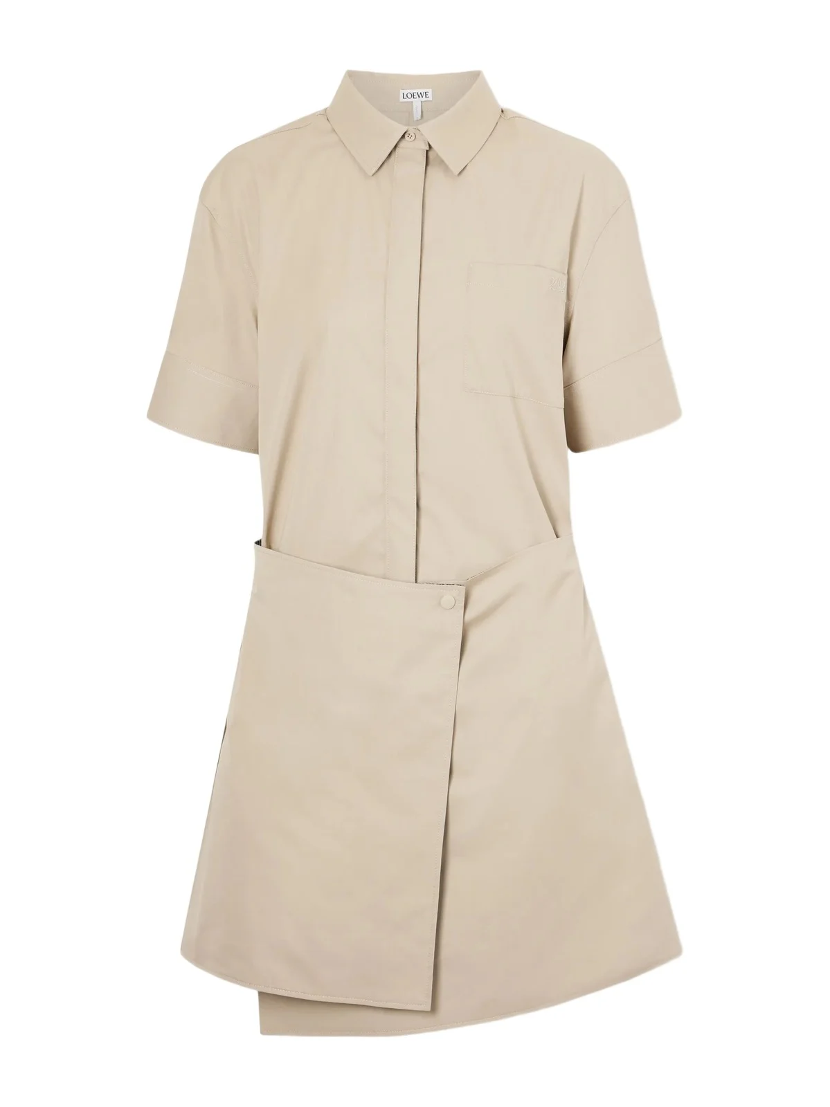 Asymmetric Cotton And Silk Gabardine-blend Mini Dress Asymmetric Cotton And Silk Gabardine-blend Mini Dress