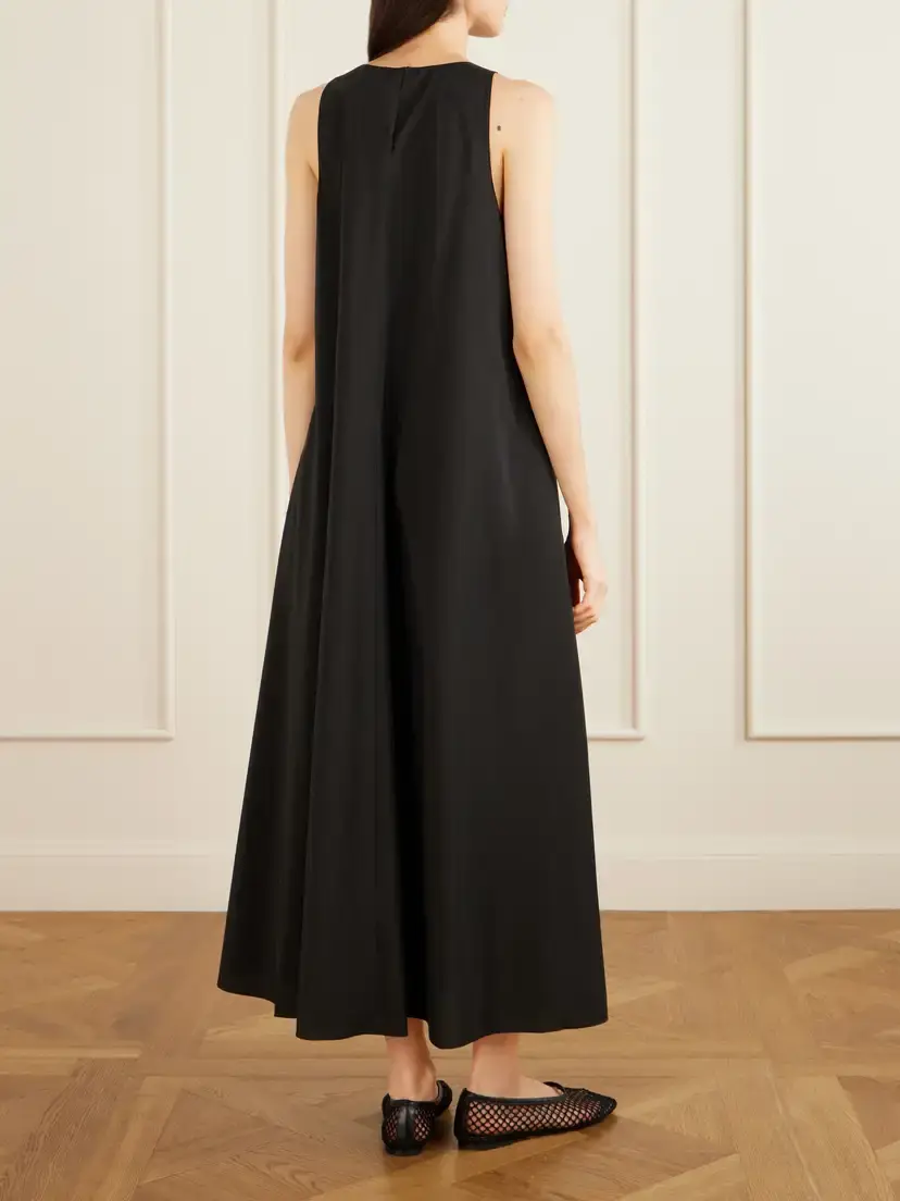 Theory Gathered Cotton-blend Maxi Dress | Thumbnail 3 Theory Gathered Cotton-blend Maxi Dress | Thumbnail 3