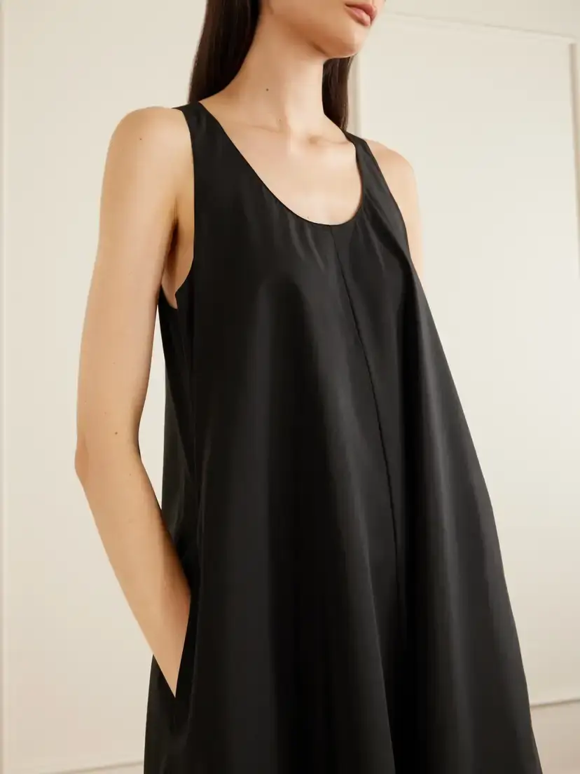 Theory Gathered Cotton-blend Maxi Dress | Thumbnail 4 Theory Gathered Cotton-blend Maxi Dress | Thumbnail 4