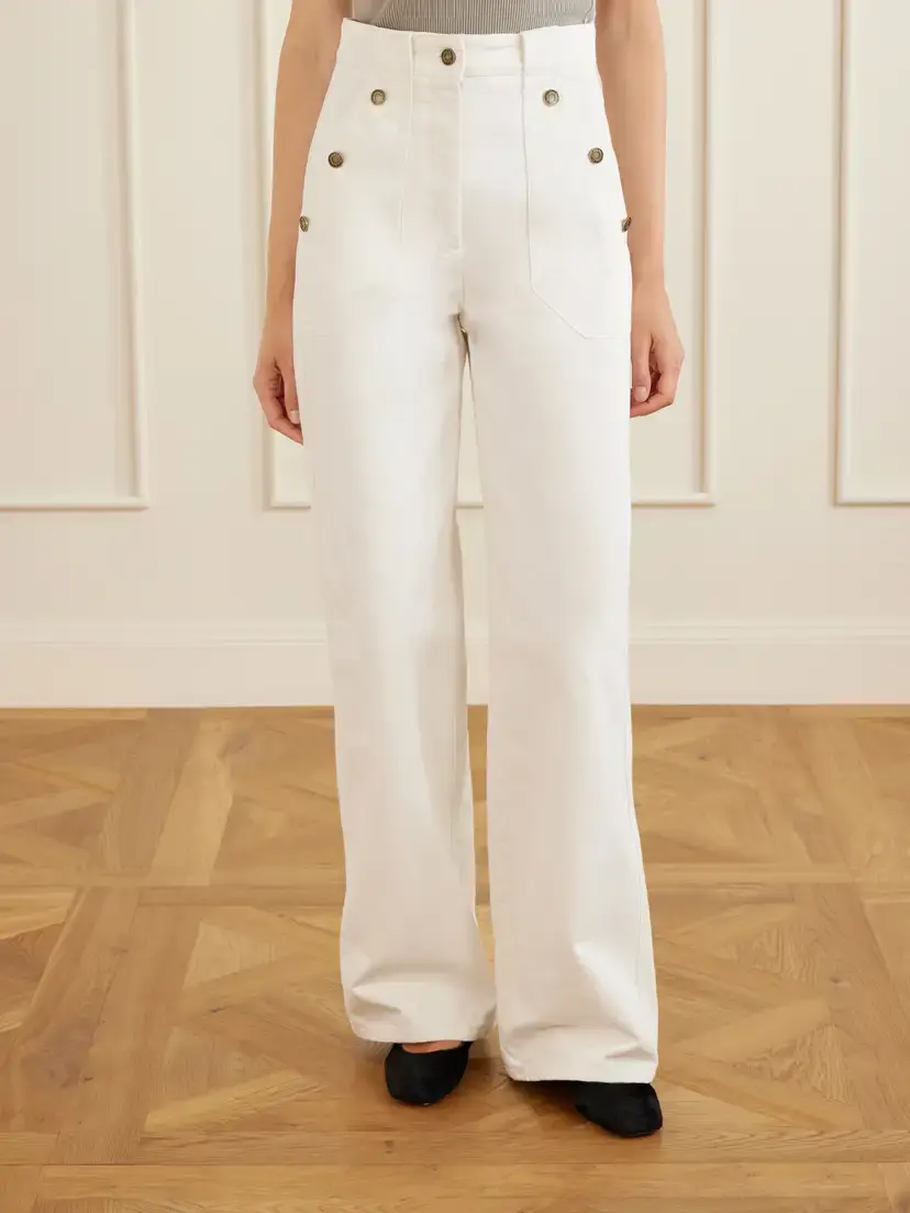 Max Mara Badesse Logo-embroidered High-rise Wide-leg Jeans | Thumbnail 3