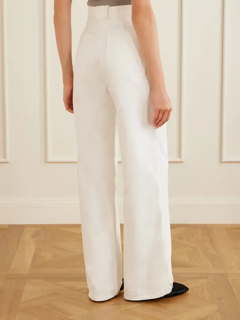 Max Mara Badesse Logo-embroidered High-rise Wide-leg Jeans | Thumbnail 4