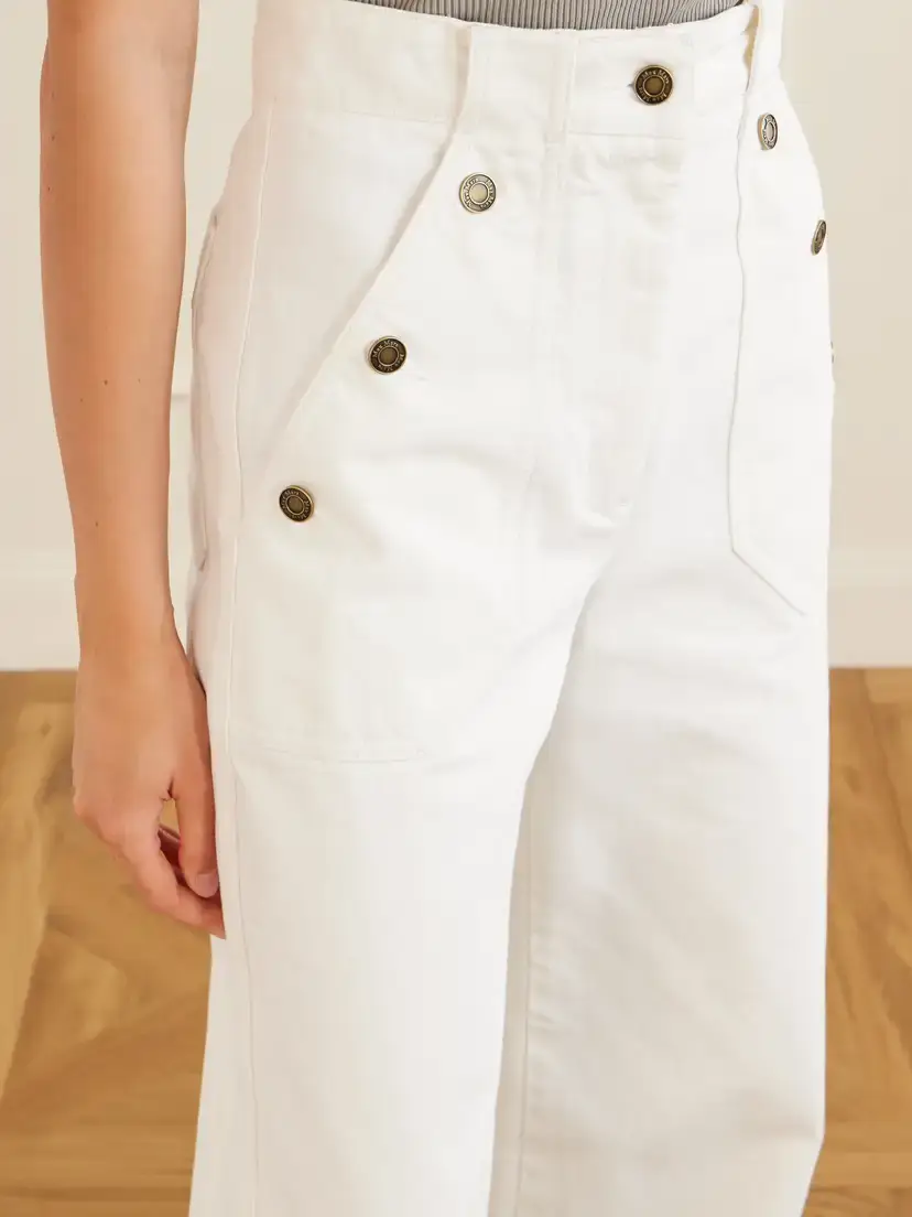 Max Mara Badesse Logo-embroidered High-rise Wide-leg Jeans | Thumbnail 5