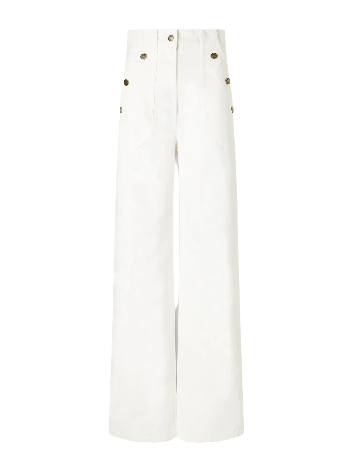 Max Mara Badesse Logo-embroidered High-rise Wide-leg Jeans