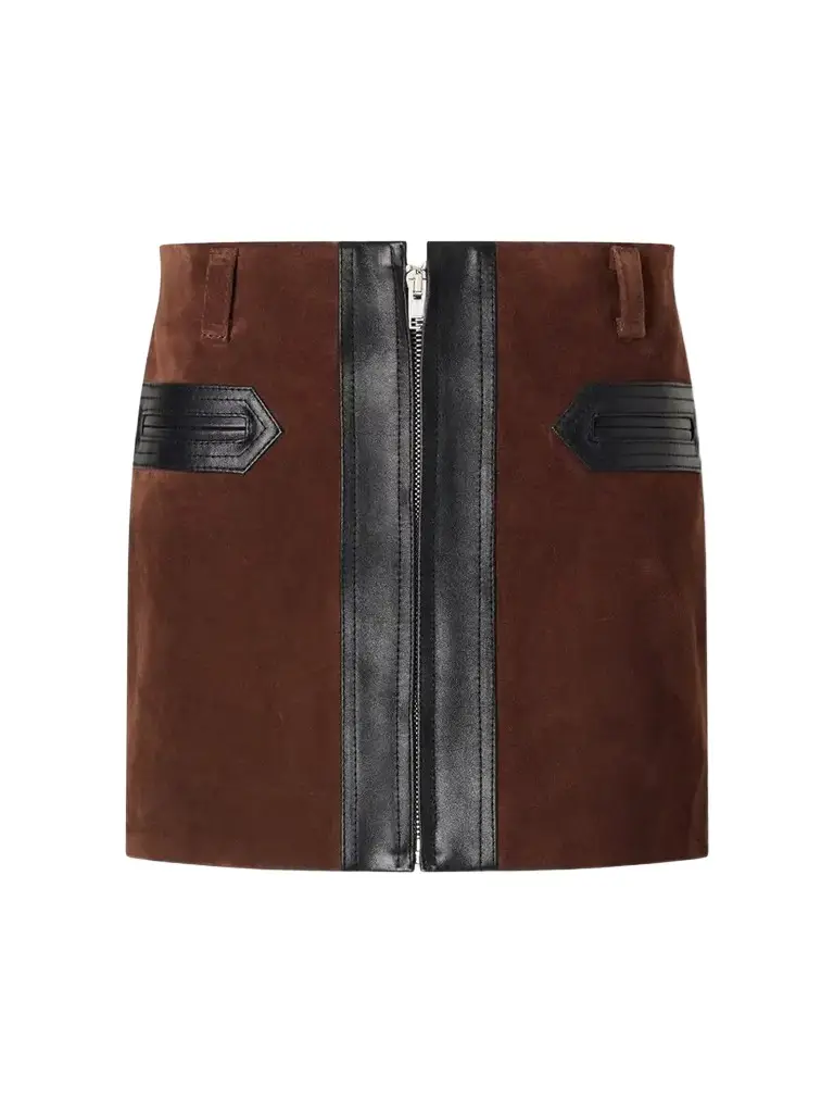 Marni Leather-trimmed Suede Mini Skirt | Image 1 Marni Leather-trimmed Suede Mini Skirt | Image 1