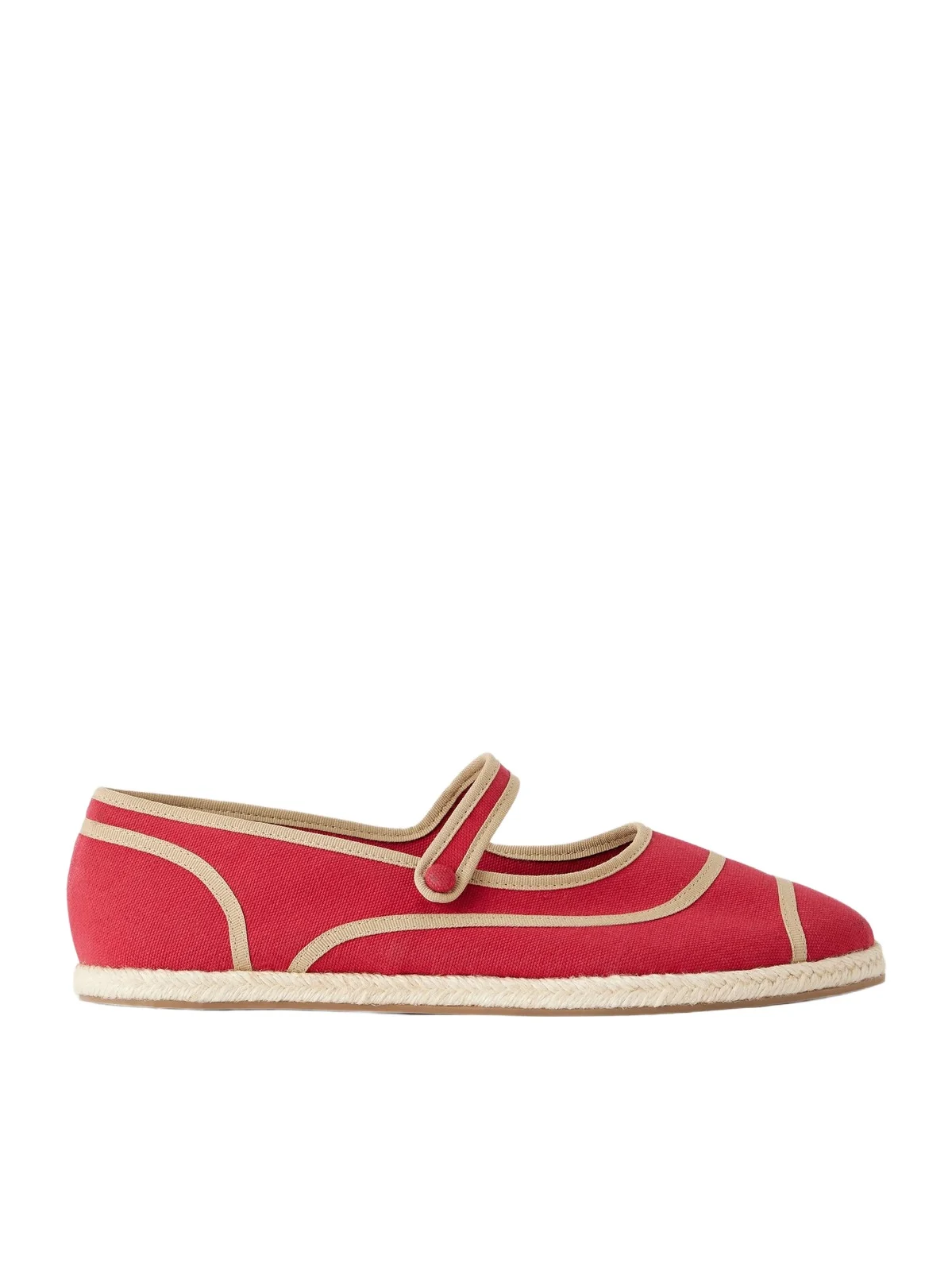 Staud Nora Canvas Espadrille Mary Jane Flats