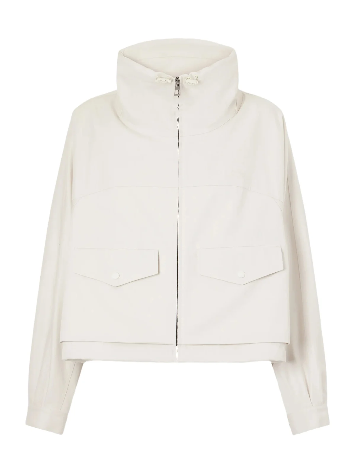 Leather-trimmed Anagram-embroidered Cropped Cotton And Silk-blend Gabardine Jacket