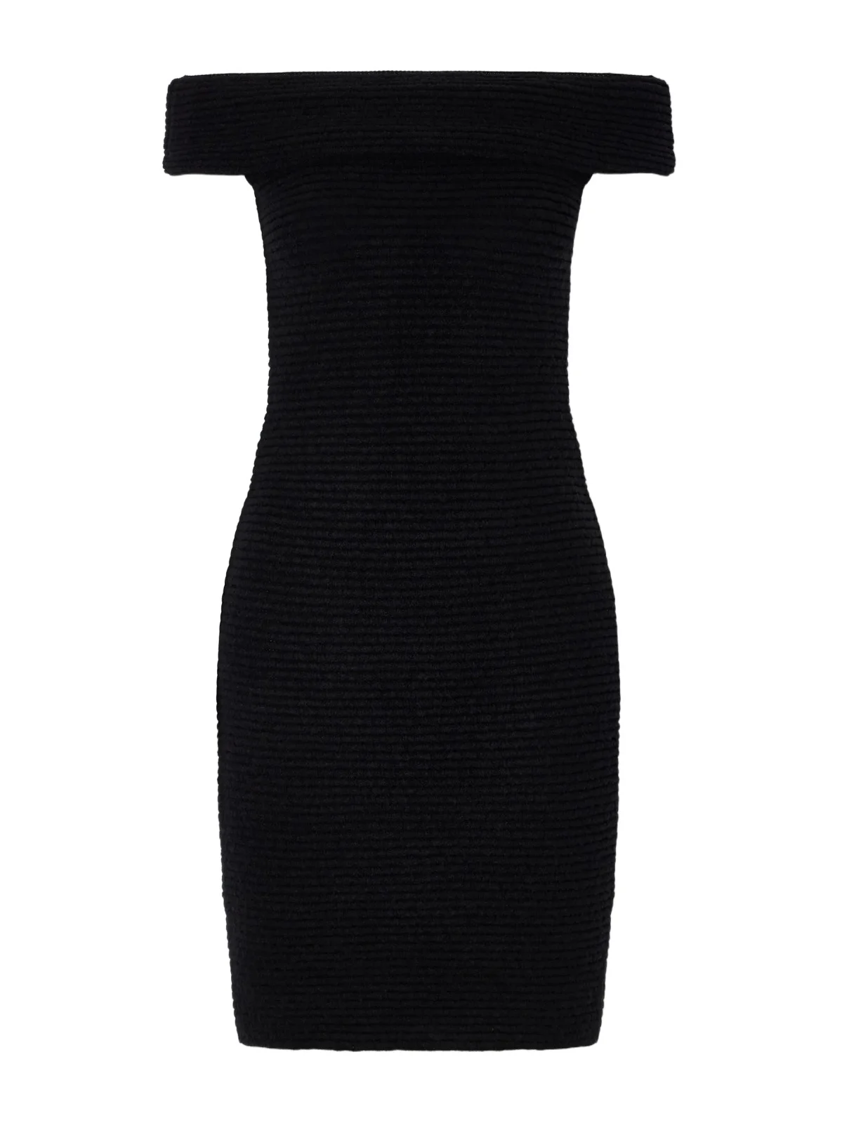Off-the-shoulder Knitted Midi Dress