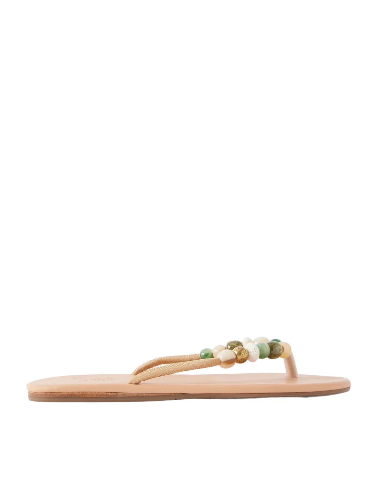 Saionara Bead-embellished Leather Flip Flops Saionara Bead-embellished Leather Flip Flops