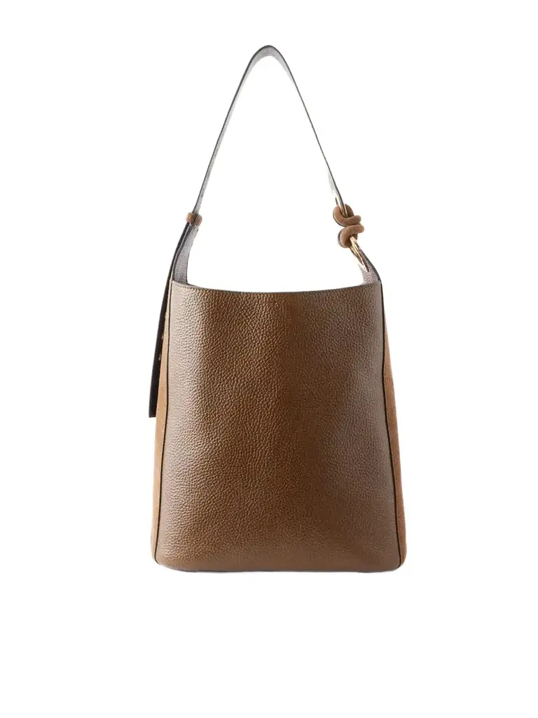 Anya Hindmarch Ringo Suede-trimmed Textured-leather Tote | Image 1 Anya Hindmarch Ringo Suede-trimmed Textured-leather Tote | Image 1