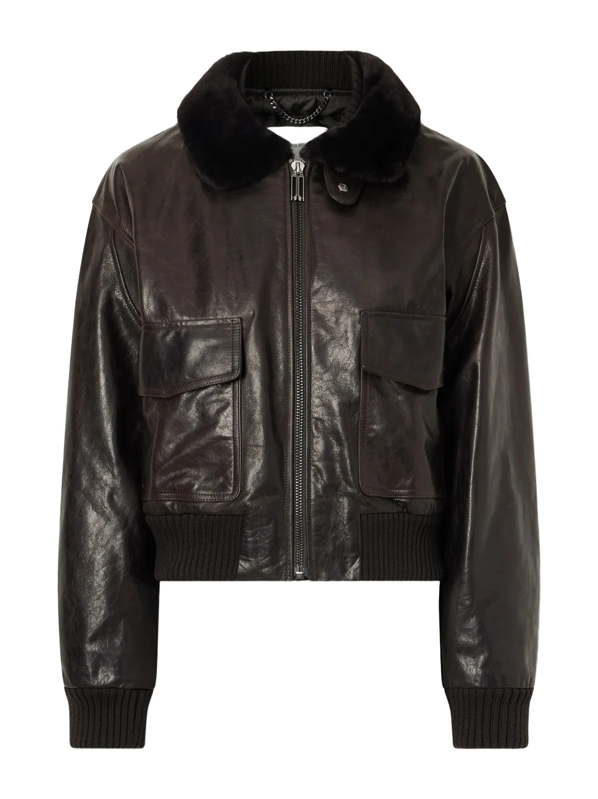 Victoria Beckham Aviator Shearling-trimmed Leather Jacket