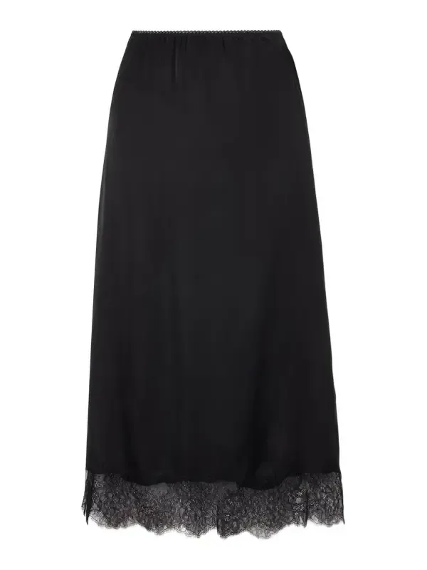 Shelby Lace-trimmed Silk-blend Midi Skirt