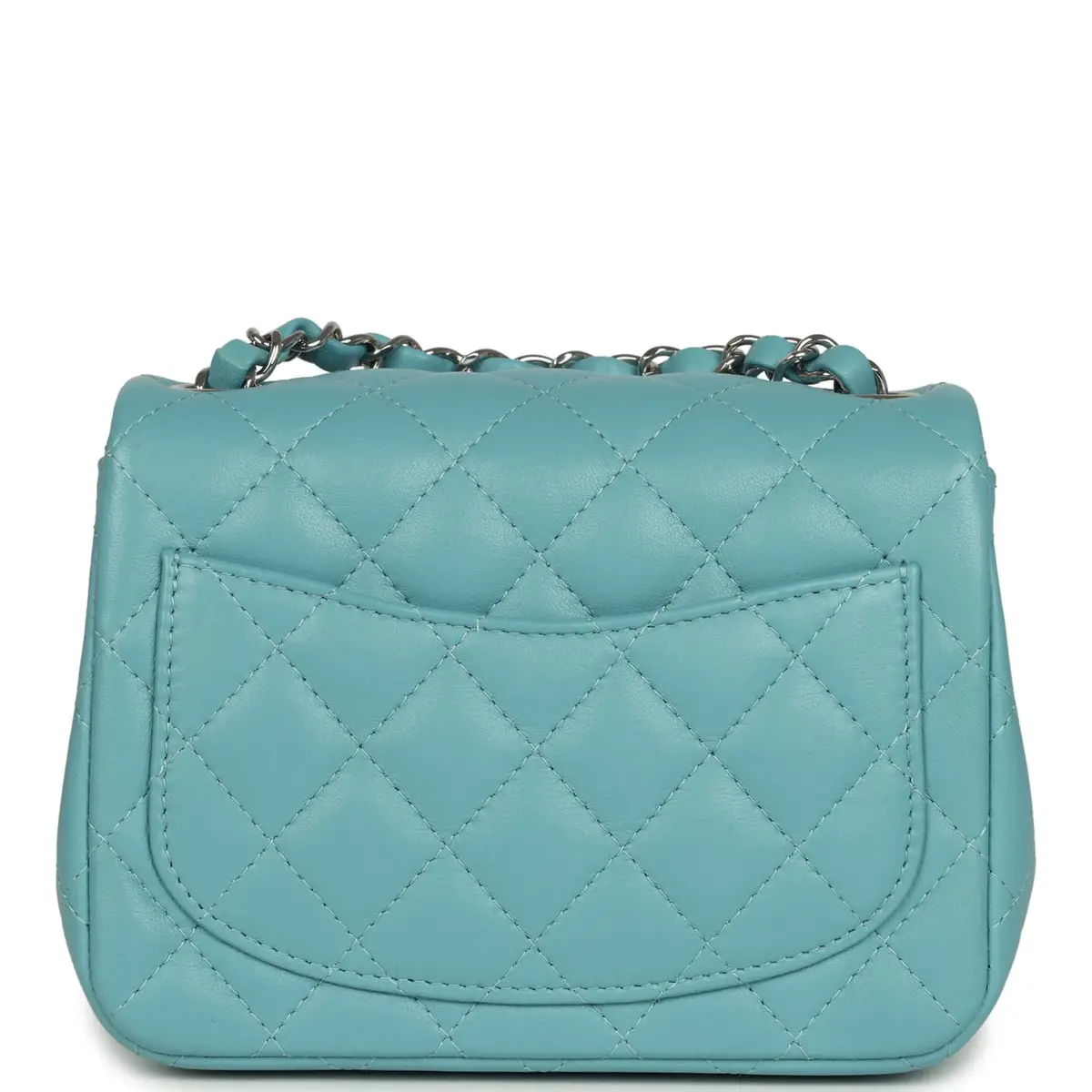 Chanel Chanel Mini Classic Square Flap Bag Light Blue Lambskin Silver Hardware | Thumbnail 4 Chanel Chanel Mini Classic Square Flap Bag Light Blue Lambskin Silver Hardware | Thumbnail 4